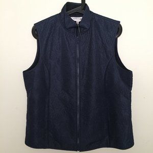 Orvis fleece lined quilted vest, navy blue